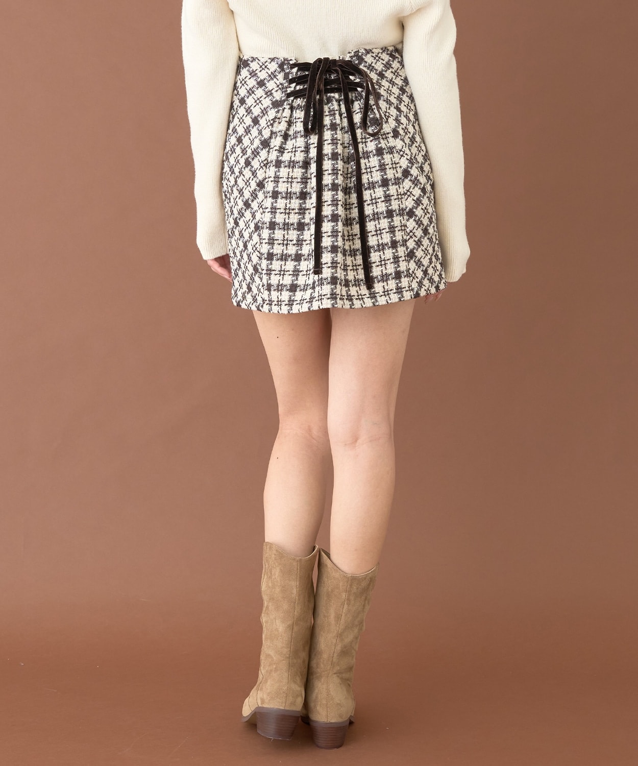 ツイードレースアップスカート【韓国ファッション】 | Mi-je（ミジェ）
