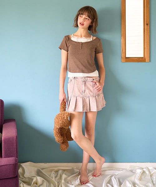 カラーデニムミニスカート | Mi-je（ミジェ）