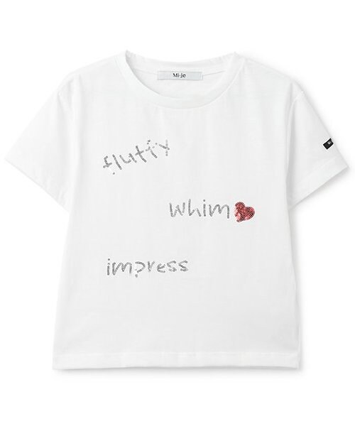 スパンコールロゴ半袖Tシャツ【韓国ファッション】 | Mi-je