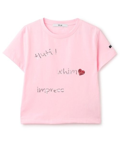 スパンコールロゴ半袖Tシャツ【韓国ファッション】 | Mi-je