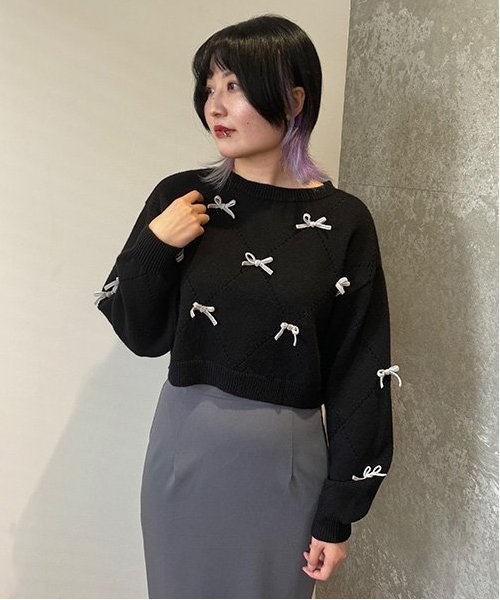 リボンモチーフダイヤニット | Mi-je(ミジェ) リボンモチーフダイヤニット | Mi-je(ミジェ)