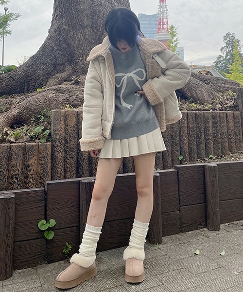 ムートン風ジャケット【韓国ファッション】 | Mi-je（ミジェ）