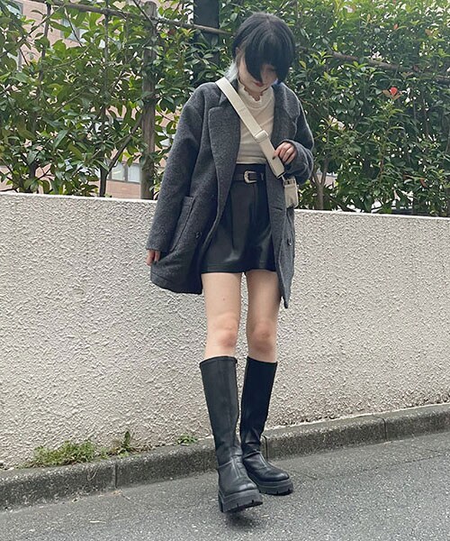 フェイクウールジャケットコート【韓国ファッション】 | Mi-je（ミジェ）