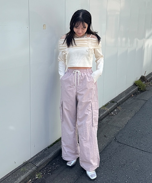 サイドコードラインカーゴパンツ　Mサイズ ROOP TOKYO カーゴパンツ サイドラインカーゴパンツ レディース
