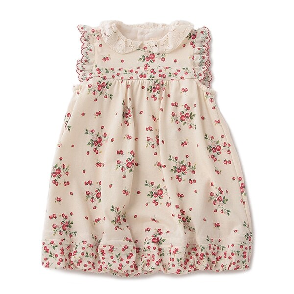 オーガニックコットン 野イチゴワンピース【日本製】