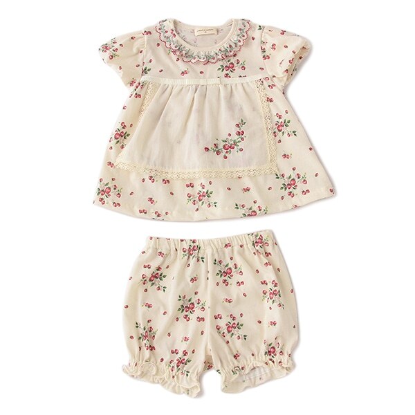 オーガニックコットン  野イチゴベビースーツ【日本製】