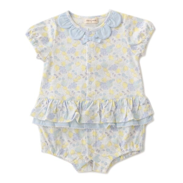 オーガニックコットン フルーツフラワーロンパース【日本製】