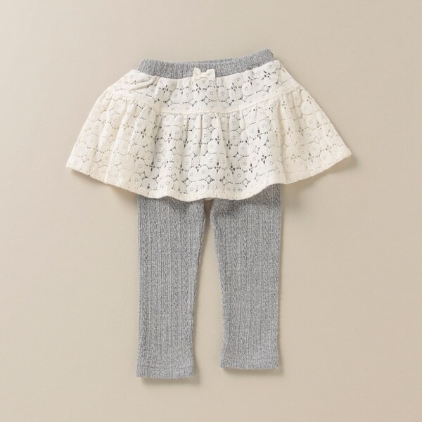 アイリッシュスカート付ケーブルレギンス【日本製】