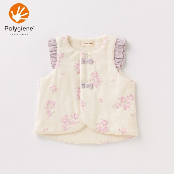オーガニックコットン ポリジン リトルフラワーベスト【日本製】