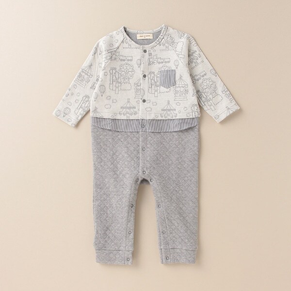 オーガニックコットン 遊園地柄カバーオール【日本製】