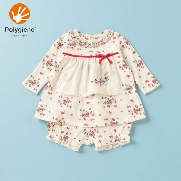 オーガニックコットン ポリジン 野イチゴワンピーススーツ【日本製】