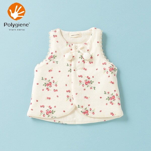 オーガニックコットン ポリジン 野イチゴベスト【日本製】