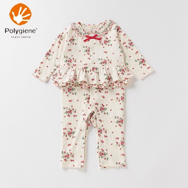 オーガニックコットン ポリジン 野イチゴカバーオール【日本製】