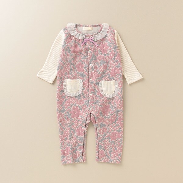 フラワージャカードカバーオール【日本製】