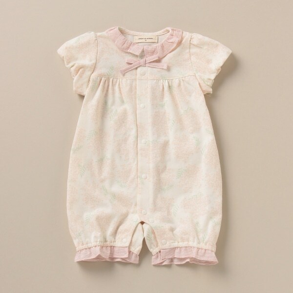 オーガニックコットン ポリジン ミモザロンパース【日本製】