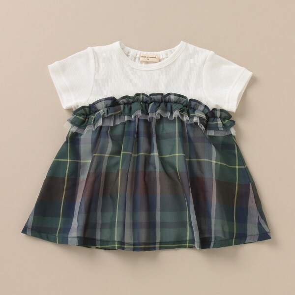 エアリーチェックチュニックTシャツ【日本製】