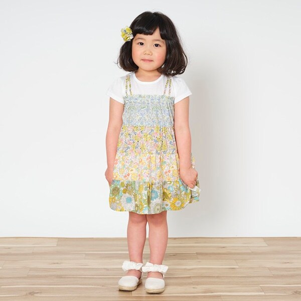 リバティプリントパッチワークワンピース【日本製】