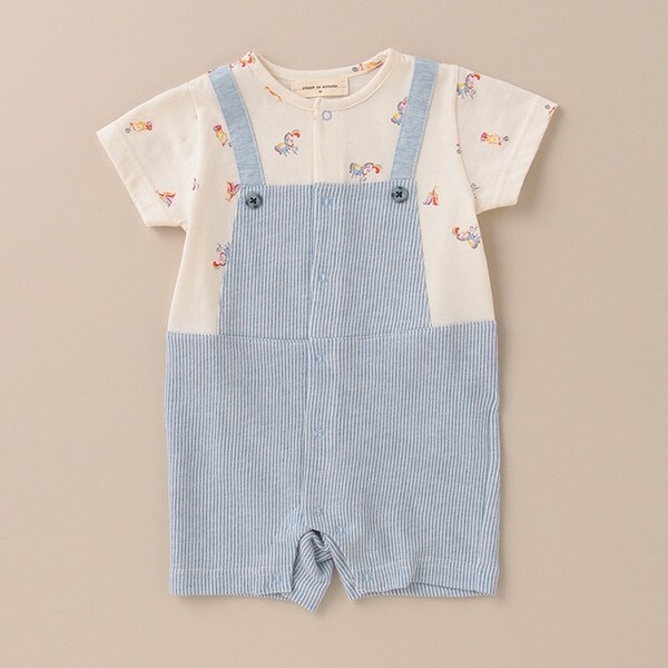 サーカス柄プリントショートオール【日本製】