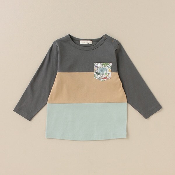 ZOOポケット切替Tシャツ 【日本製】