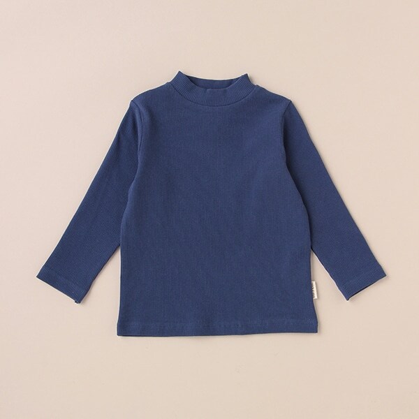 オーガニックハイネック長袖Tシャツ