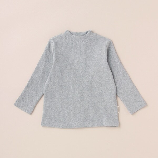 オーガニックハイネック長袖Tシャツ