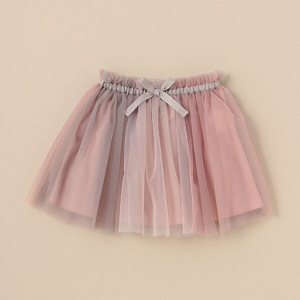 色切替チュールスカート