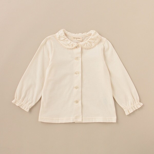 アイリッシュカラー長袖ブラウス【日本製】