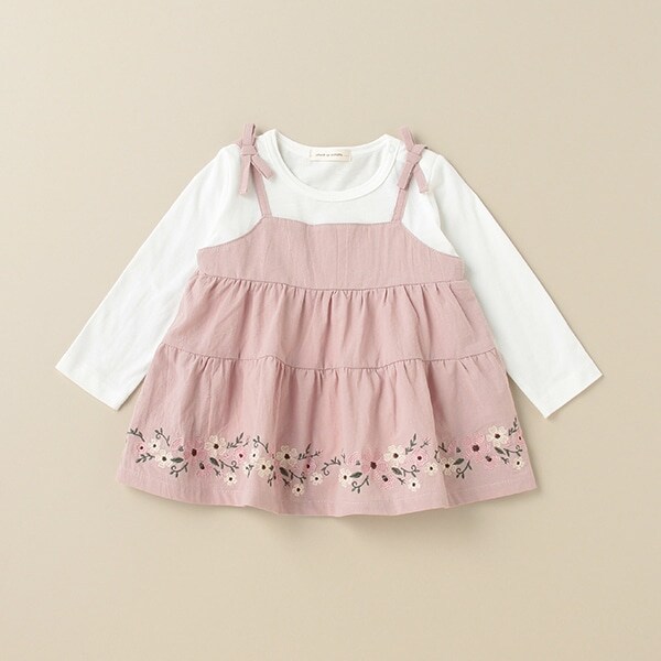 ティアード刺しゅう長袖チュニック