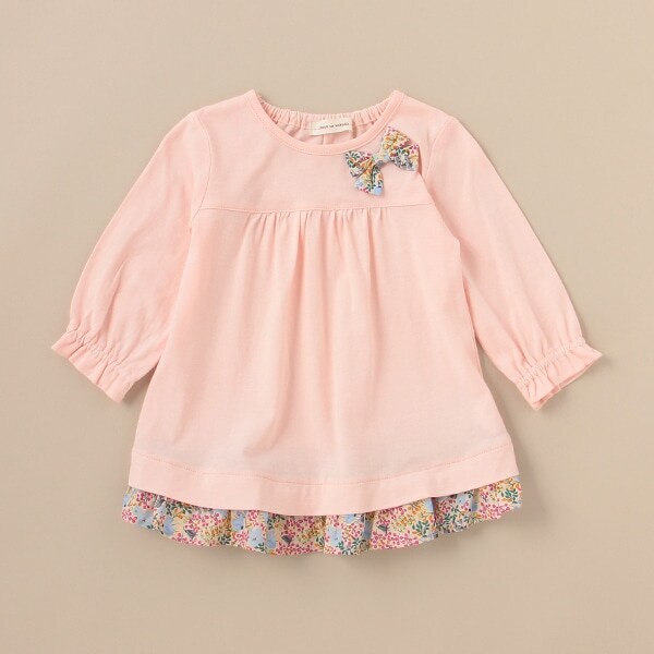 7分袖リボンTシャツ