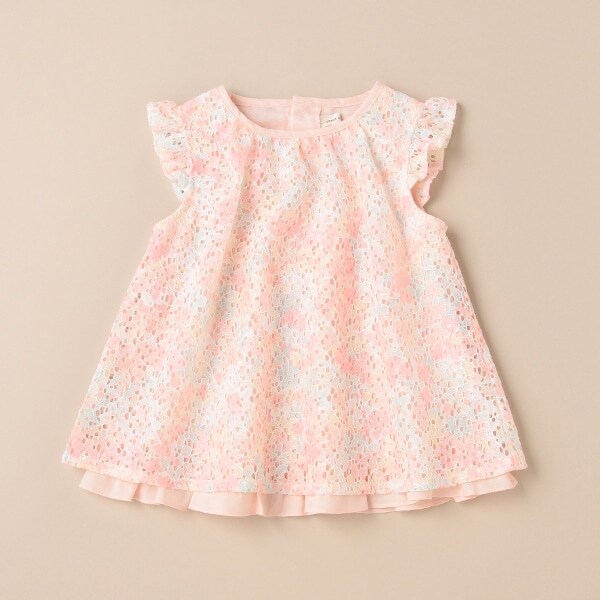 フラワーレース袖無しチュニック【日本製】