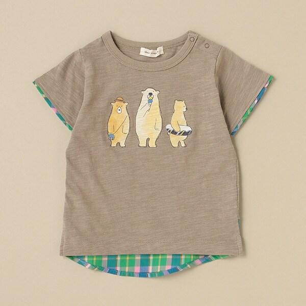 アニマルモチーフレイヤードTシャツ