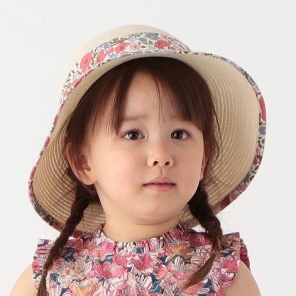 ウォッシャブルブレードリバティファブリックリボン帽子