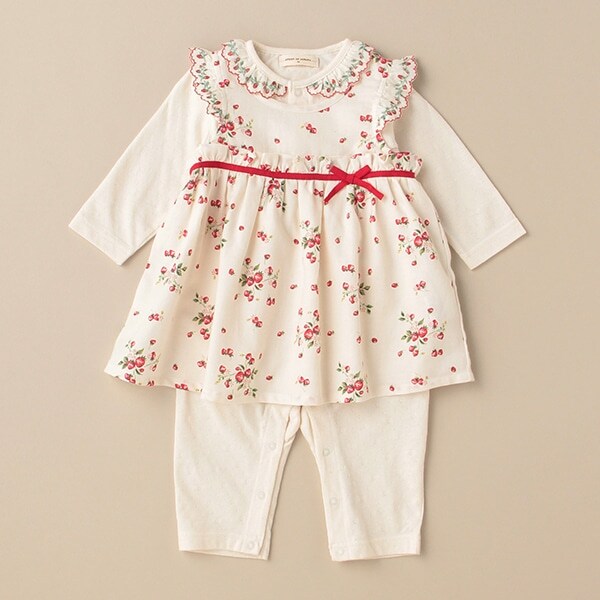 野イチゴエプロンつきカバーオール