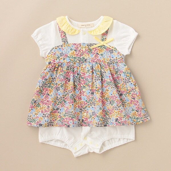 小花柄レイヤードショートオール