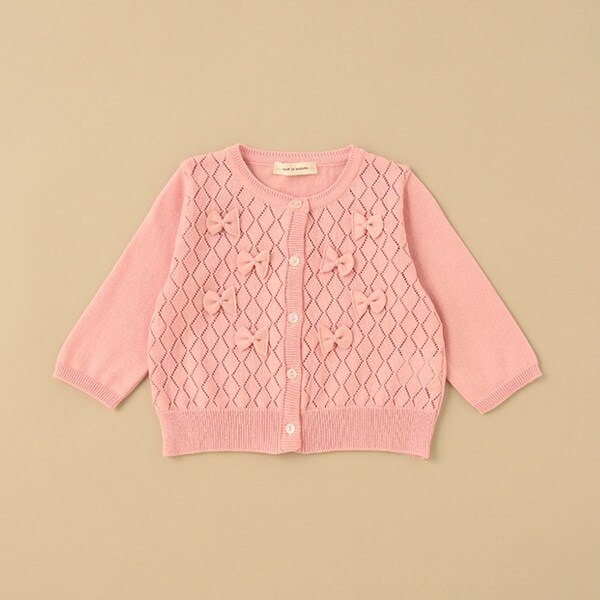 リボンカーディガン【日本製】