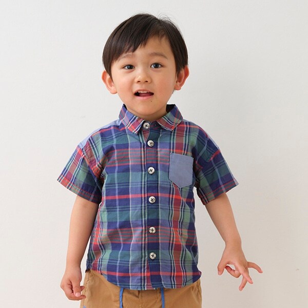 マドラスチェックワイドシャツ【日本製】