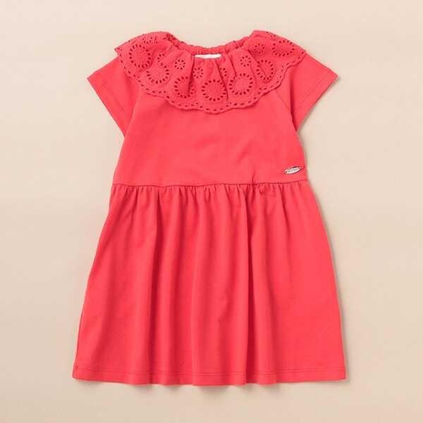 衿レースカットワンピース