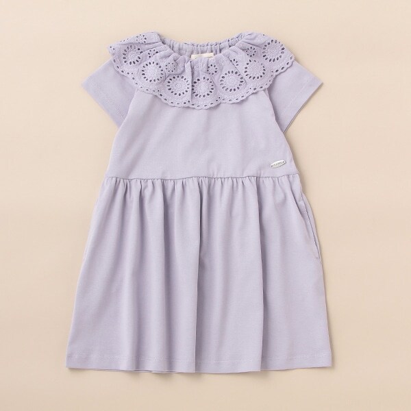 衿レースカットワンピース