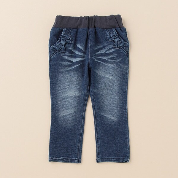 GIRL'Sニットデニムロングパンツ