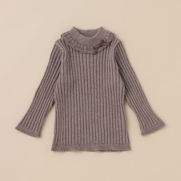 フリル衿リブセーター【日本製】
