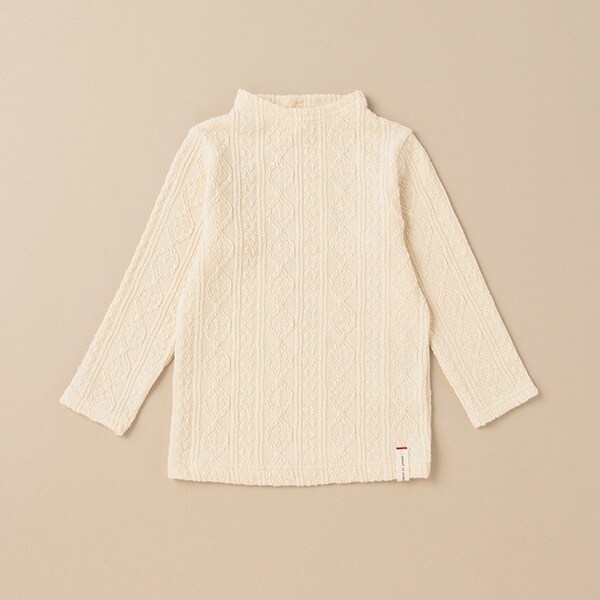 ケーブルジャガードハイネックTシャツ【日本製】