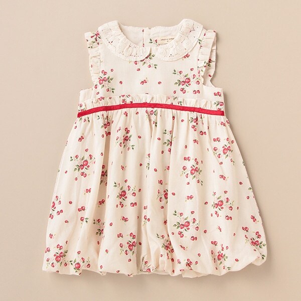 野イチゴ袖なしバルーンワンピース【日本製】