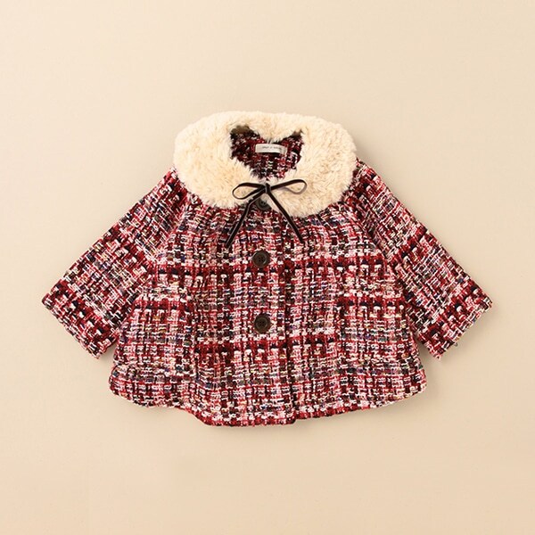 ティペットつきチェックコート