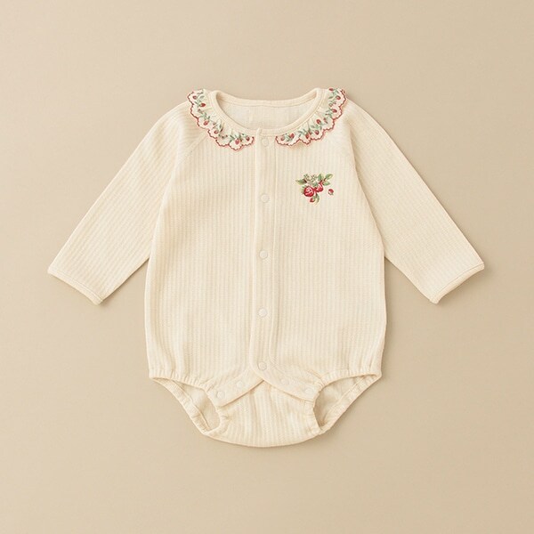 野イチゴ刺しゅうボディスーツ【日本製】