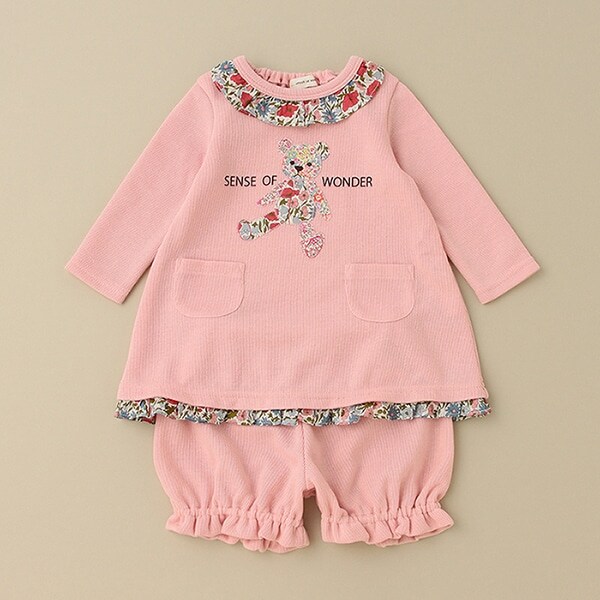 リバティファブリックベアーワンピーススーツ