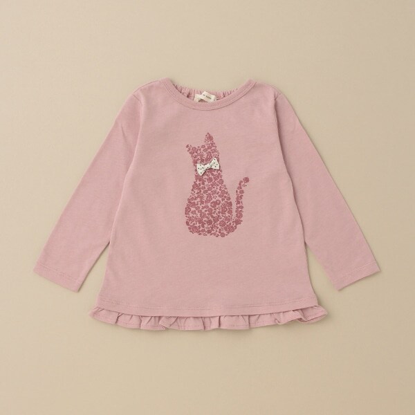 フラワーねこ長袖Tシャツ