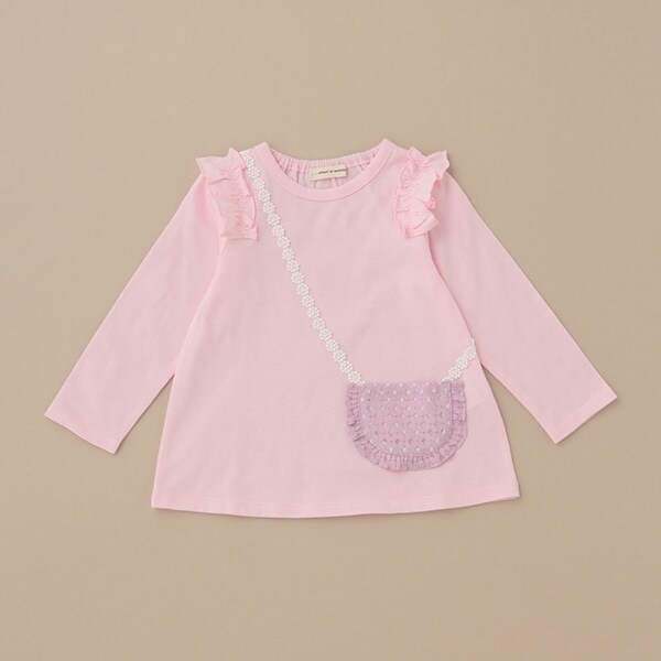 レースポシェット長袖Tシャツ