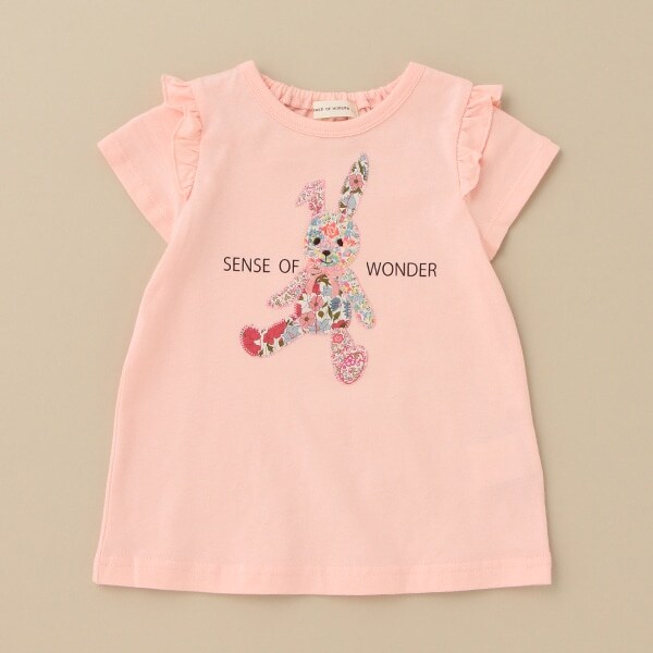 リバティファブリックモチーフアップリケTシャツ