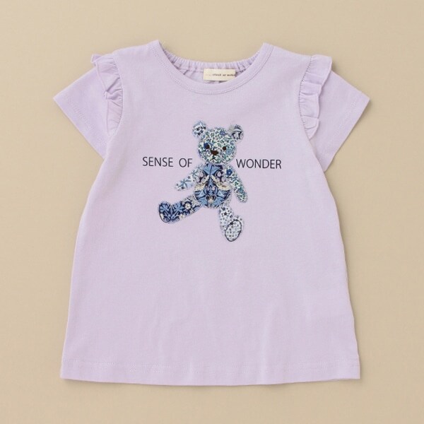 リバティファブリックモチーフアップリケTシャツ