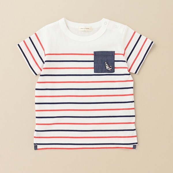 接触冷感パネルボーダーTシャツ